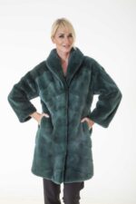 Пальто из меха норки – цвет Shock Green