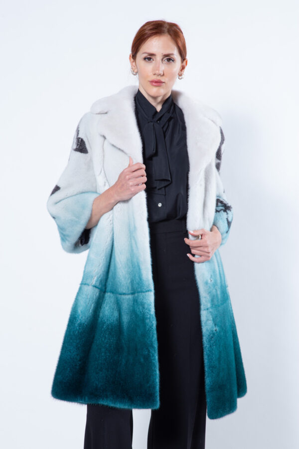 Пальто из норки цвета Ottanio с эффектом деграде