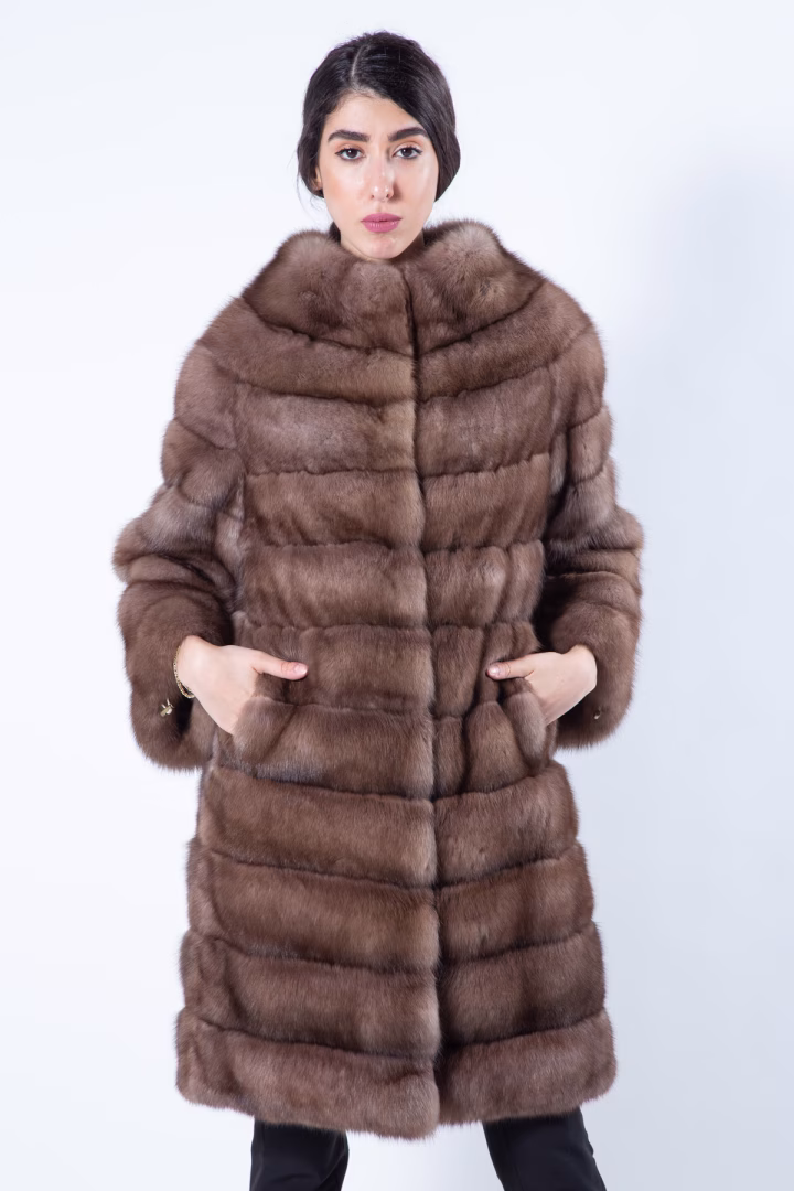 Шуба из соболя цвета Tortora — фото 2 из 8