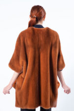 Пальто Caramela из норки оранжевого цвета