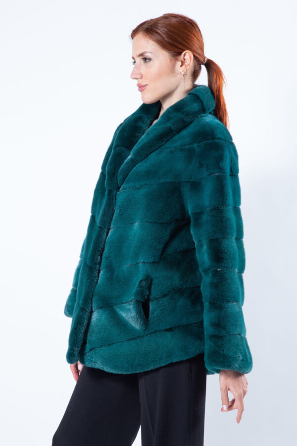 Пальто из норки – цвет Shock Green