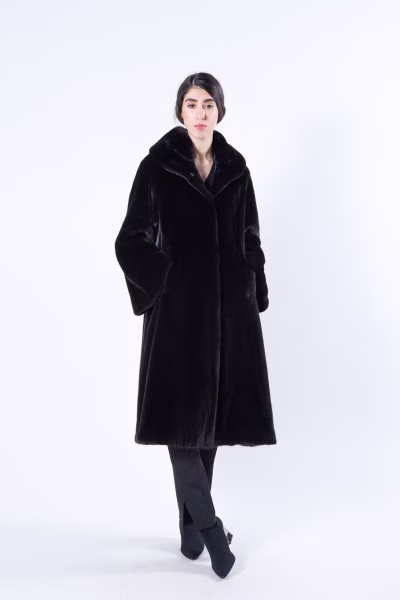 Шуба из норки Blackglama с воротником